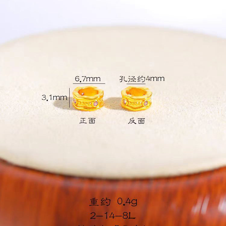 [WG1195] Zircon rainbow spacers for Jewelry diy charms