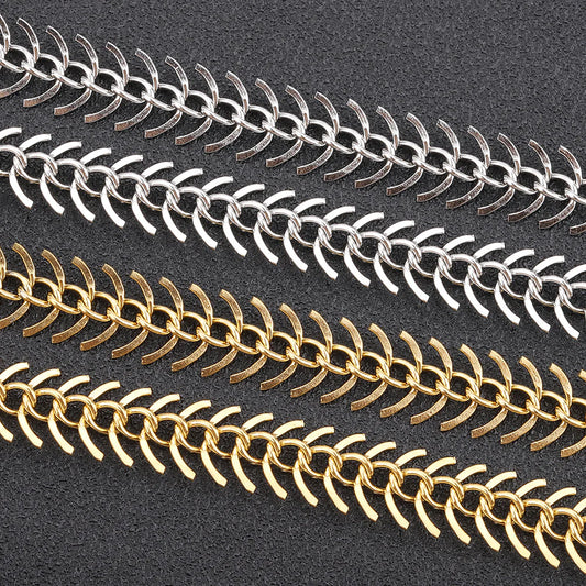 WG1027  Fish Bone Chain -Vacuum Plating Waterproof Stainless steel diy chain