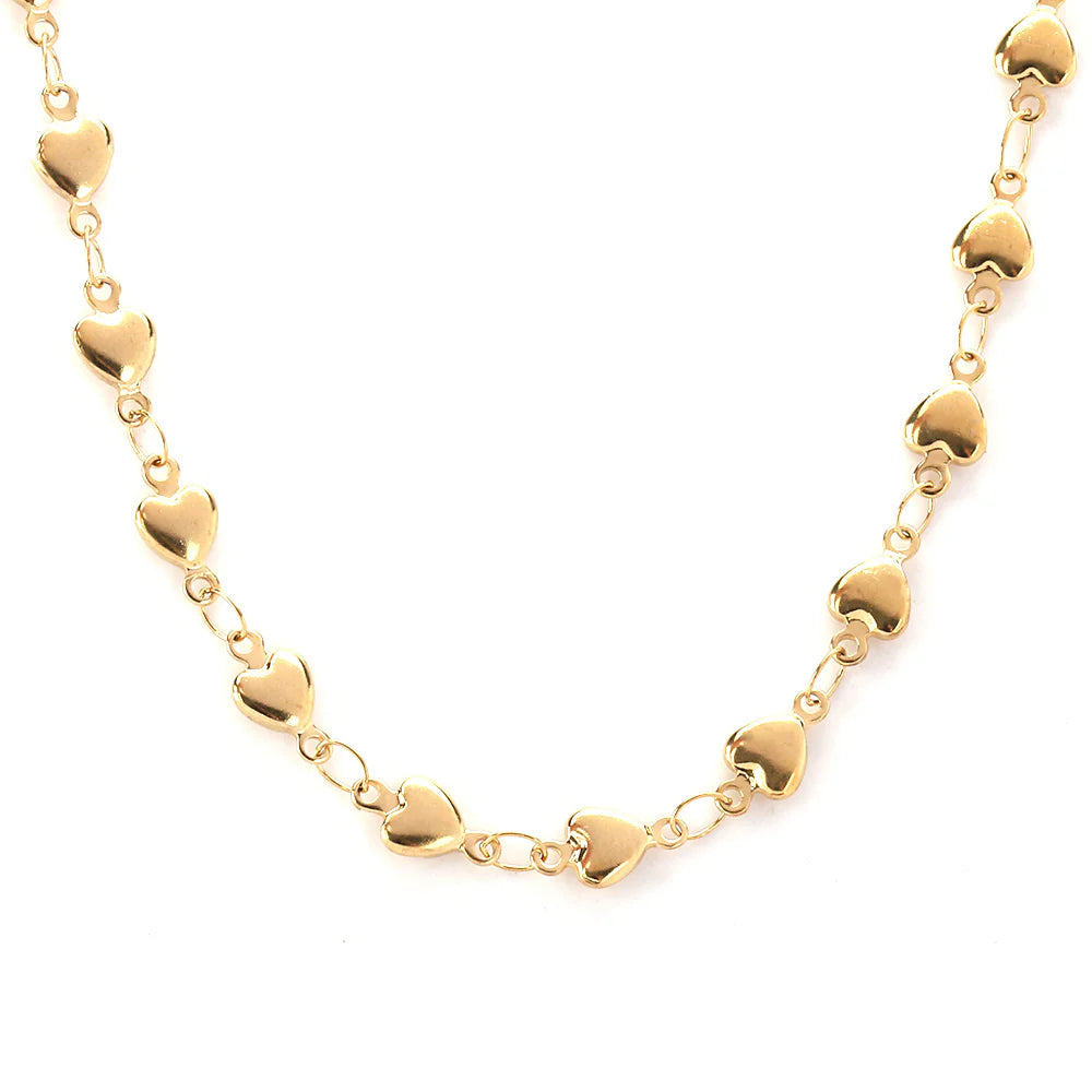 WG1046  Heart Chain -Vacuum Plating Waterproof Stainless steel chain