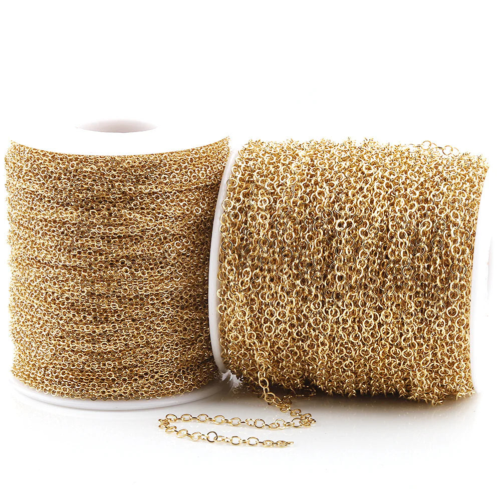 WG1045  Circle cable Chain-Vacuum Plating Waterproof Stainless steel chain Regular price$5.30 USD