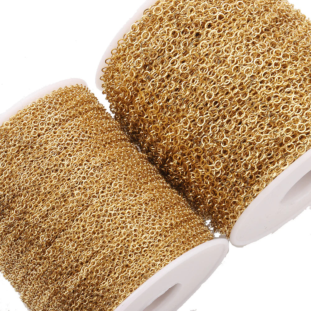 WG1045  Circle cable Chain-Vacuum Plating Waterproof Stainless steel chain Regular price$5.30 USD