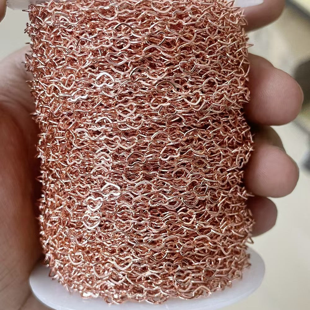 [WG1008] 1M  Heart chain-Vacuum Plating Waterproof Stainless steel DIY chain