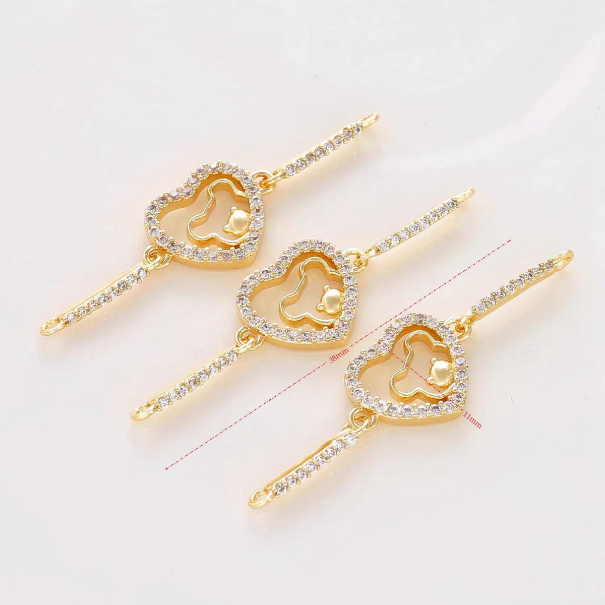 [WG1138] extensional chain charm spacer with zircon in different style for jewelry diy