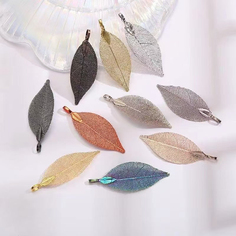 [WG1112] 10pcs Natural leaf with Multi copper plated