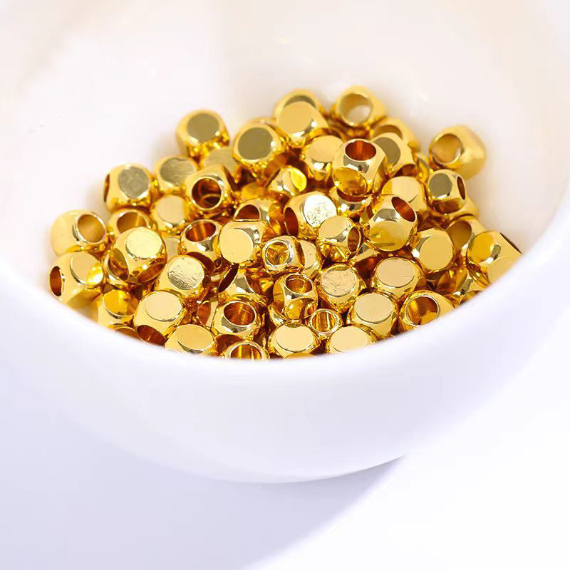 [WG1199] 100pcs 18K/24K Square Spacer Beads for Jewelry diy