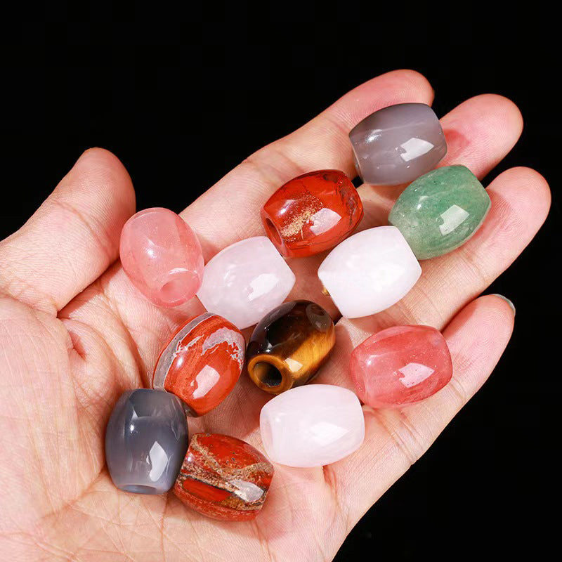 WG1073   Natural Crystal bucket bead diy Charms