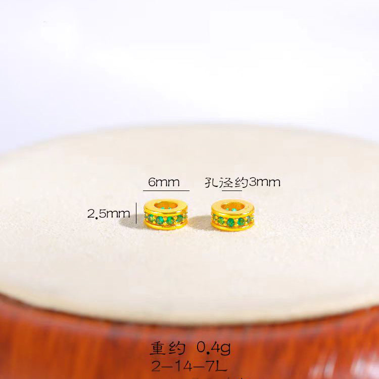 [WG1195] Zircon rainbow spacers for Jewelry diy charms