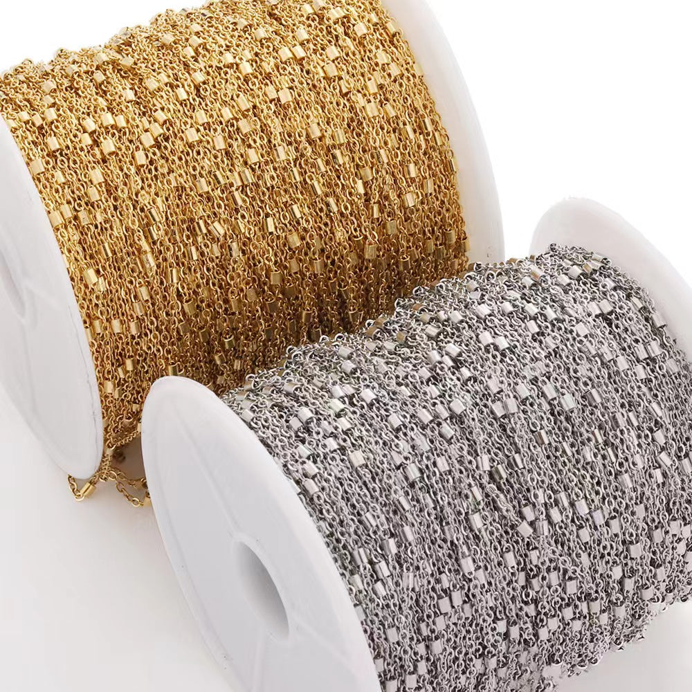 WG1022  Short tube cable chain-Vacuum Plating Waterproof Stainless steel chain