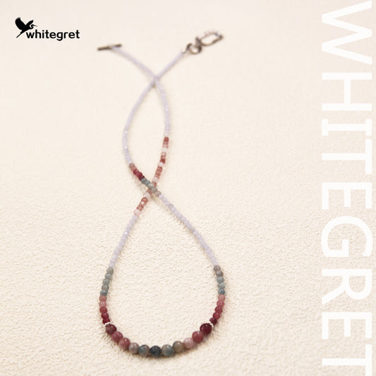 [WG0015] Tourmaline&Angelite Necklace new origial design Colorful handmake diy bracelet valent girl  Birthday Daily Wedding Auspicious Anniversary gifts