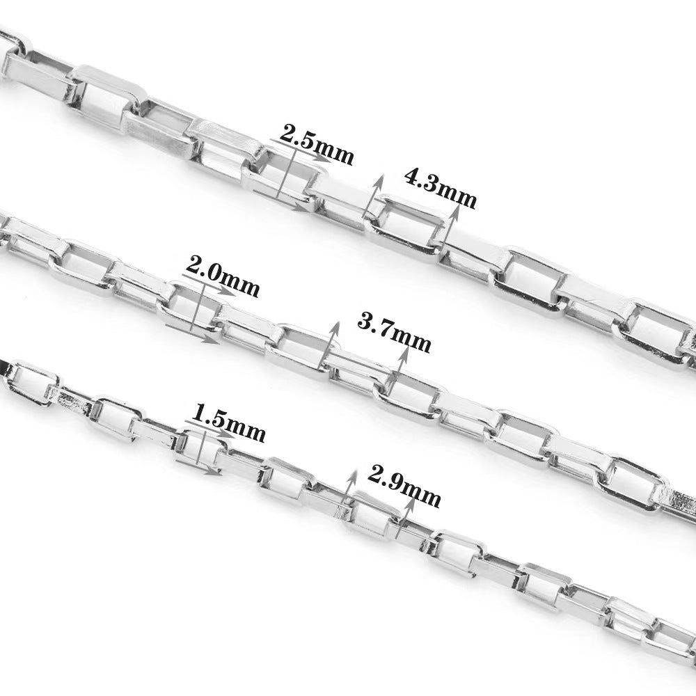 WG1024  long box cross chain-Vacuum Plating Waterproof Stainless steel diy chain