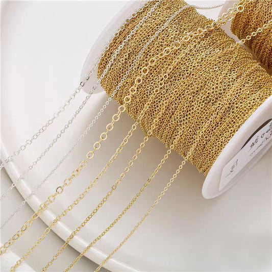 [WG1188] 1M or 90M/reel Plain Chain for Jewelry diy