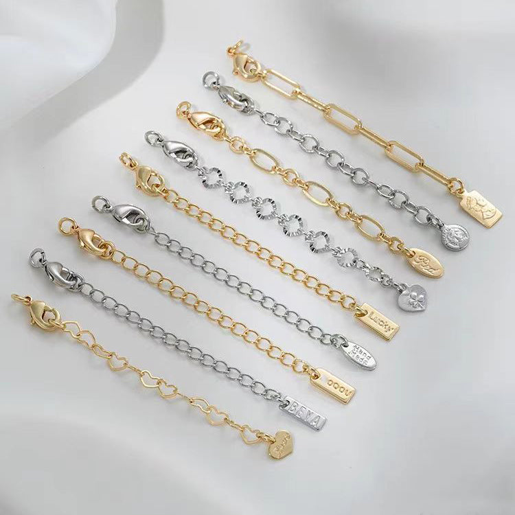 10pcs/pack Lobster Clasp and Adjust Chain Set -Vacuum Plating Waterproof Stainless steel
