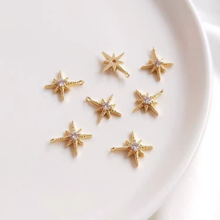 [WG1145] 1PCS star pendant spacer charm- vacuum plating waterproof jewelry diy
