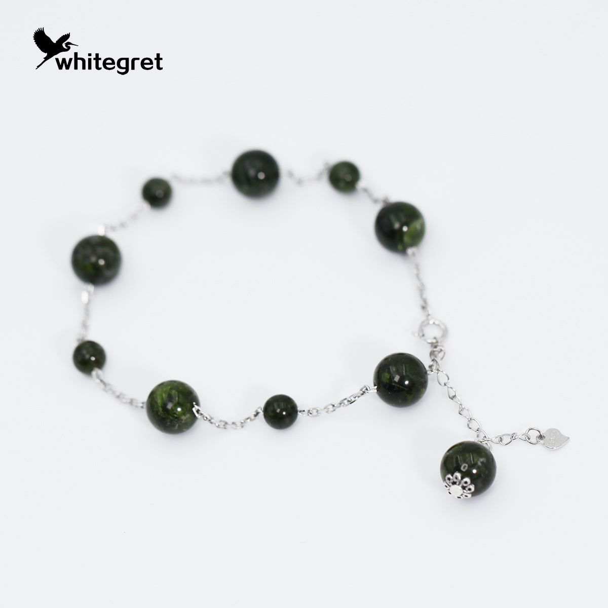 [WG0177] Handmade Natural Diopside & Silver925 Necklace Bracelet and set
