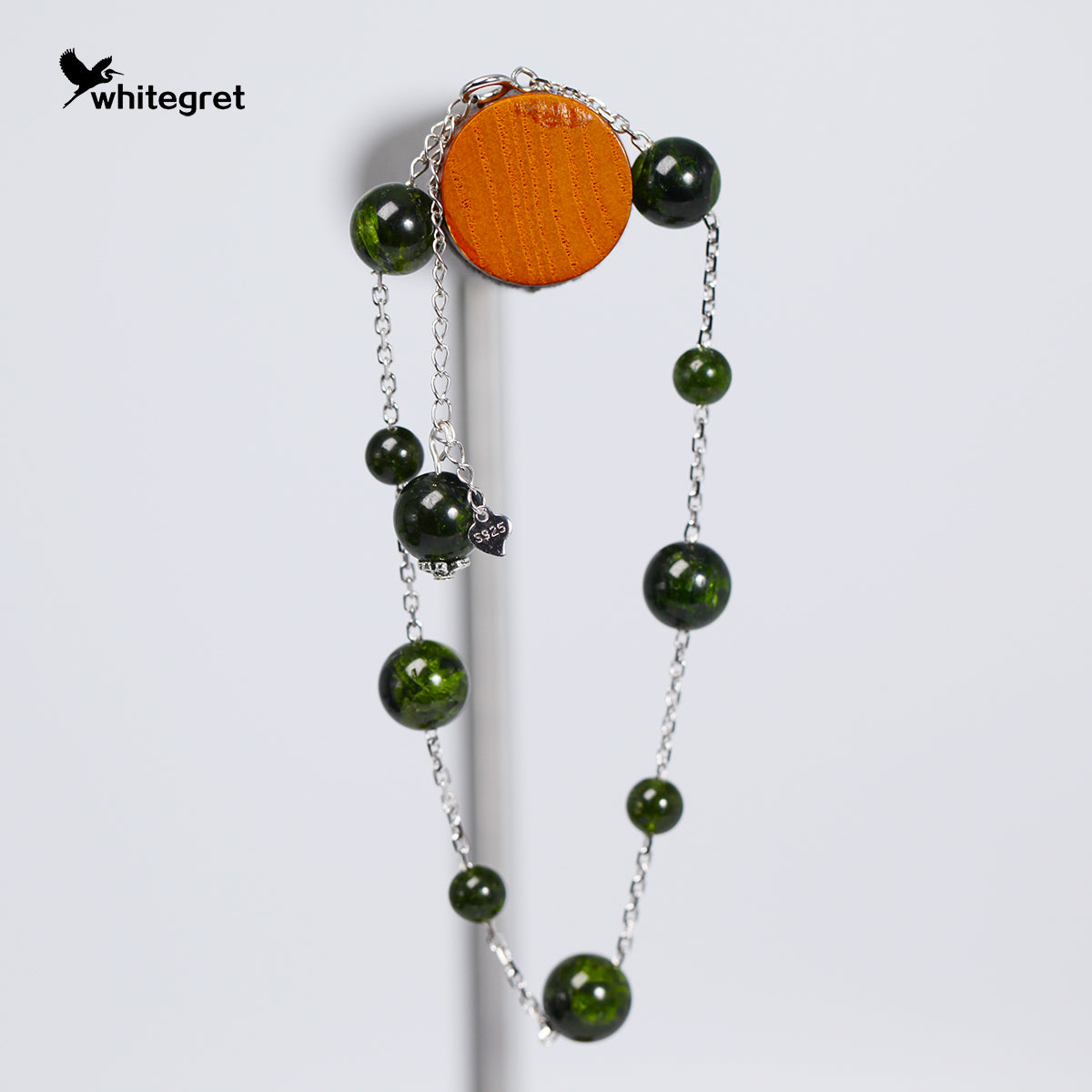 [WG0177] Handmade Natural Diopside & Silver925 Necklace Bracelet and set