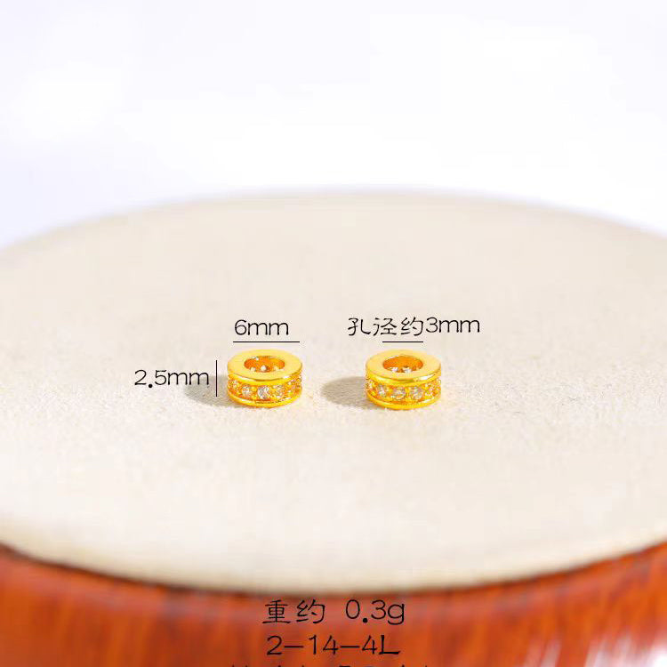 [WG1195] Zircon rainbow spacers for Jewelry diy charms