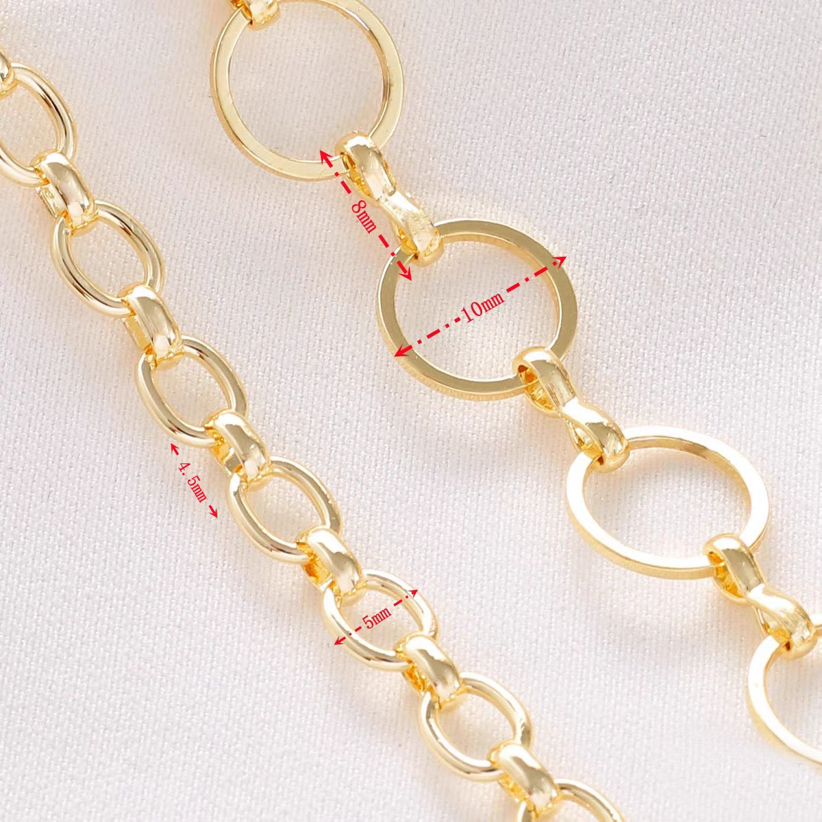 [WG1170] 14K O & cirecle Chain-Vacuum Plating Stainless Steel Bulk Chain for Jewelry DIY