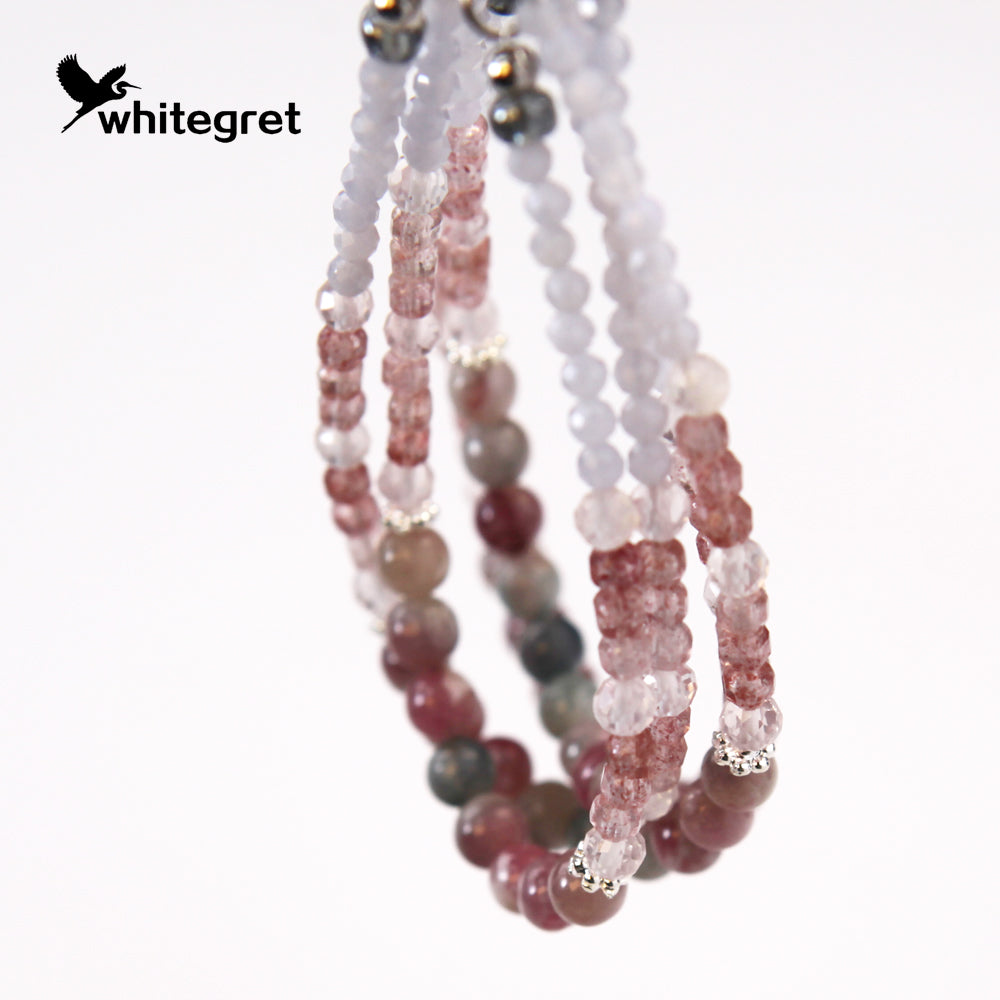 [WG0015] Tourmaline&Angelite Necklace new origial design Colorful handmake diy bracelet valent girl  Birthday Daily Wedding Auspicious Anniversary gifts