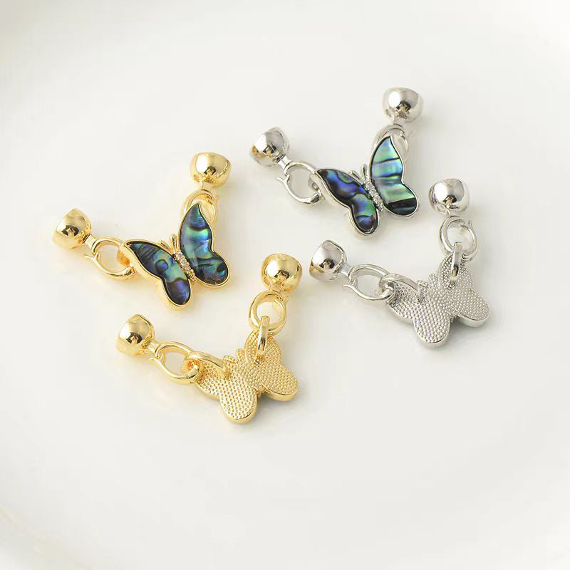 [WG1123] Butterfles shell Clasp with silver or gold color for jewelry diy