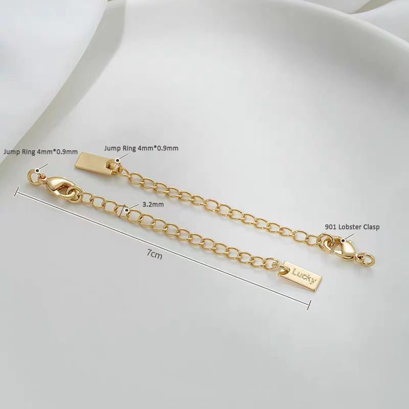 10pcs/pack Lobster Clasp and Adjust Chain Set -Vacuum Plating Waterproof Stainless steel