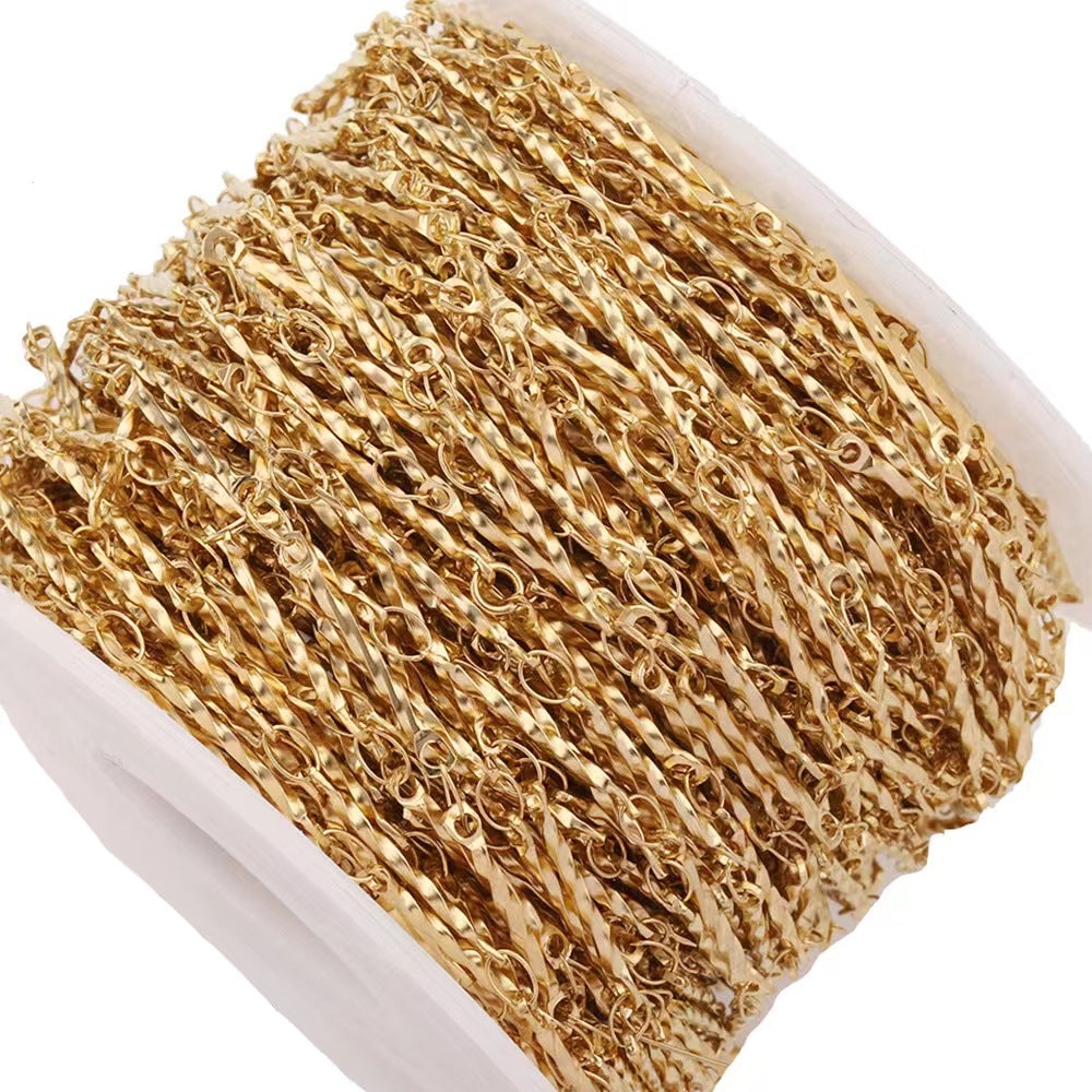 WG1021  four different stick chains-Vacuum Plating Waterproof Stainless steel diy slub chain