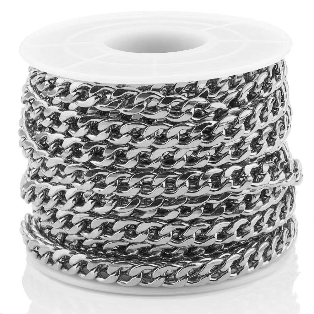 WG1016  1:1 cuban chain-Vacuum Plating Waterproof Stainless steel DIY chain