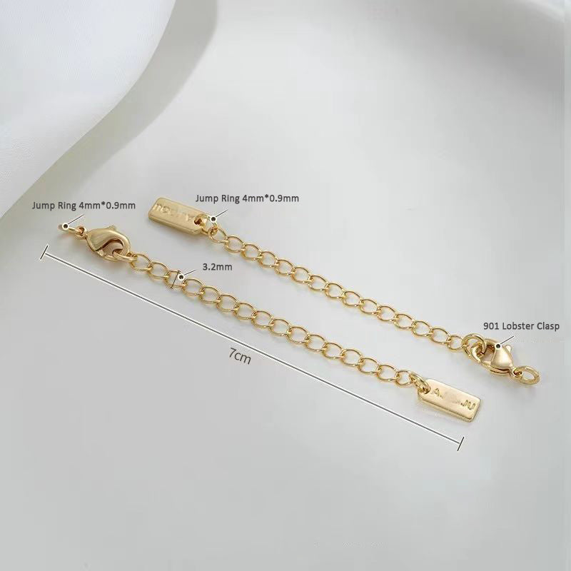 10pcs/pack Lobster Clasp and Adjust Chain Set -Vacuum Plating Waterproof Stainless steel