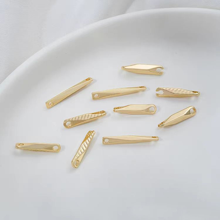 WG1081  10pcs Metal Rhombic stick beads for Jewelry DIY