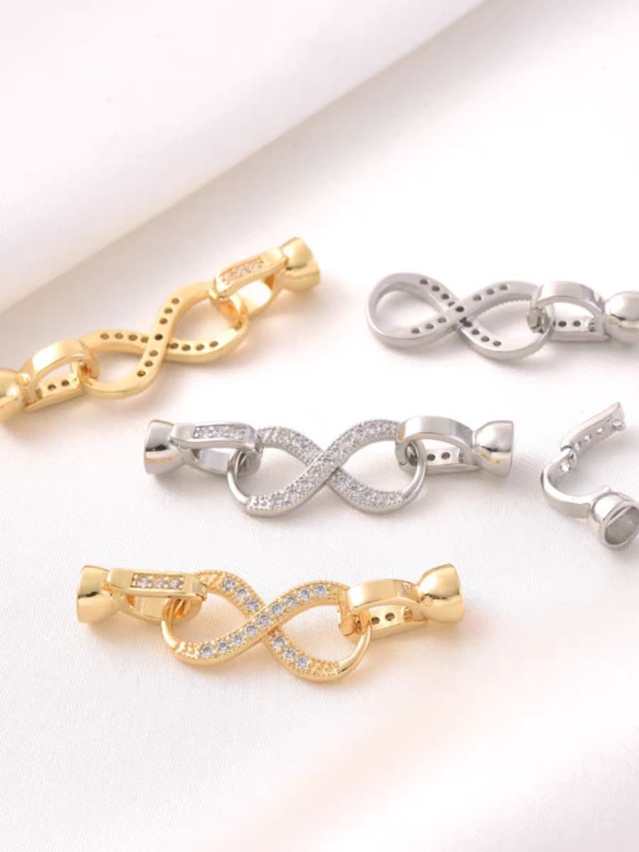 [WG0120] Infinity Clasps with silver and gold color