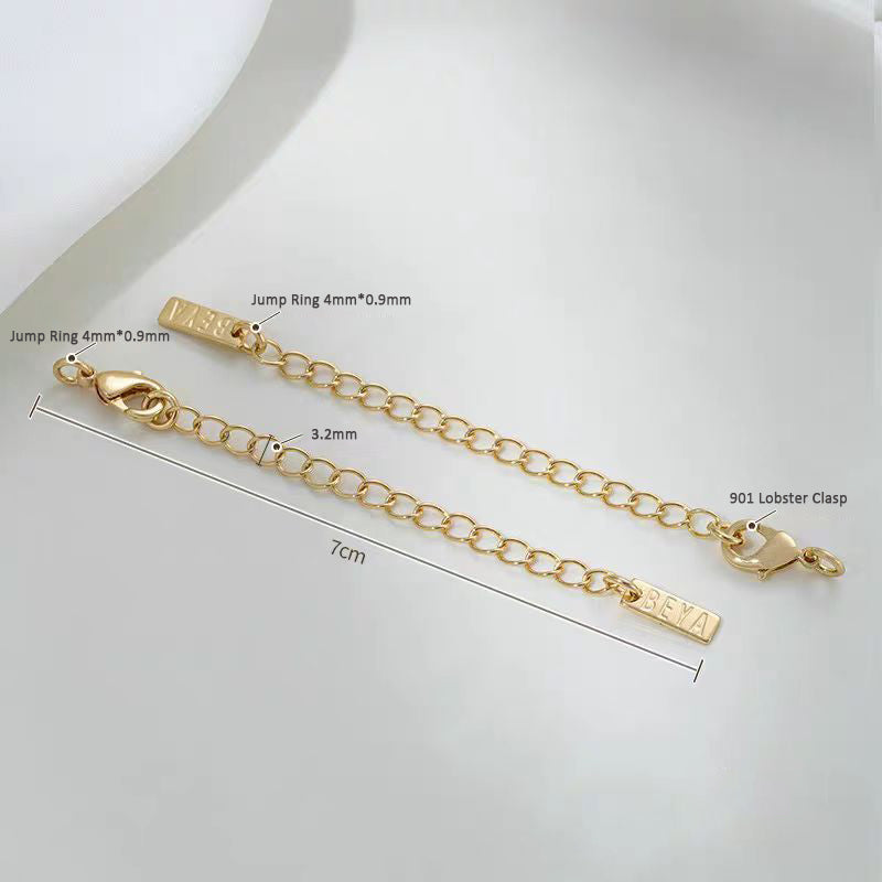10pcs/pack Lobster Clasp and Adjust Chain Set -Vacuum Plating Waterproof Stainless steel