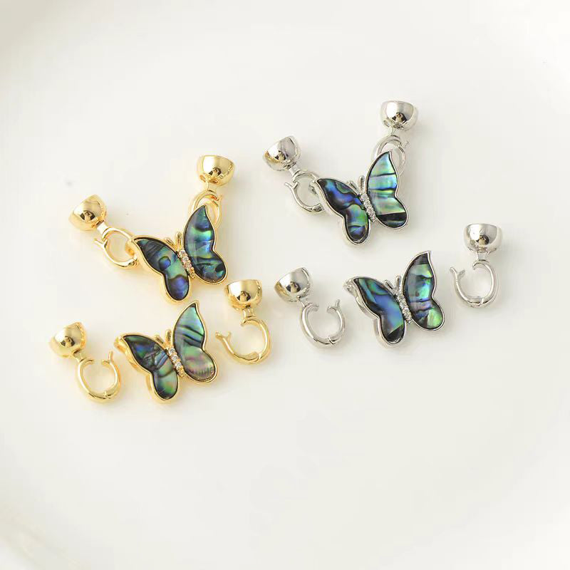 [WG1123] Butterfles shell Clasp with silver or gold color for jewelry diy