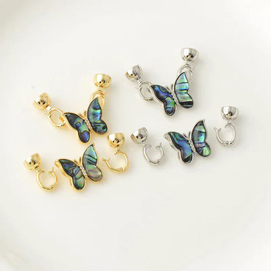 [WG1123] Butterfles shell Clasp with silver or gold color for jewelry diy