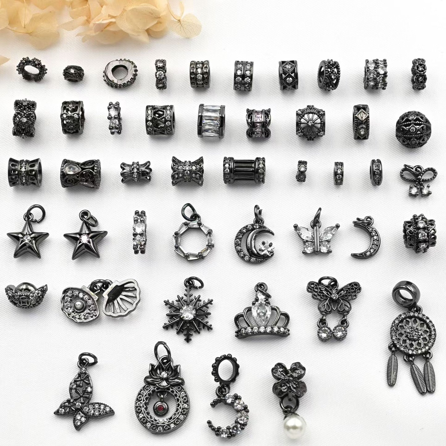 WG1134 5pcs Black Spacers for jewelry diy