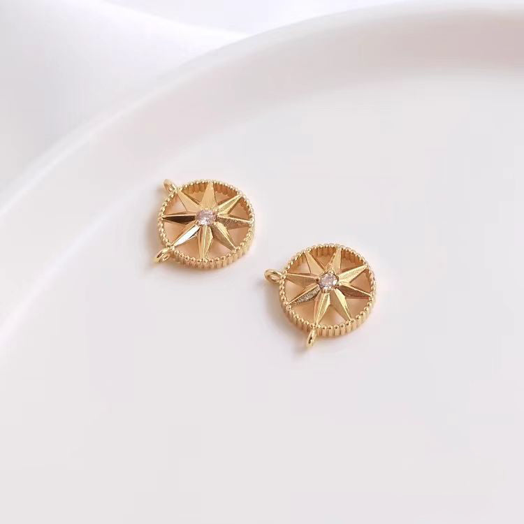[WG1145] 1PCS star pendant spacer charm- vacuum plating waterproof jewelry diy