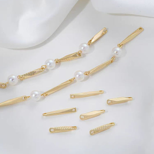 WG1081  10pcs Metal Rhombic stick beads for Jewelry DIY