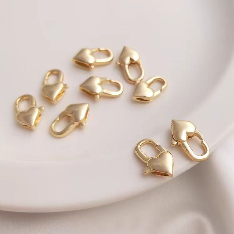 [WG1147] 5PCS heart obster Clasp closure-Vacuum Plating Waterproof basic accessories