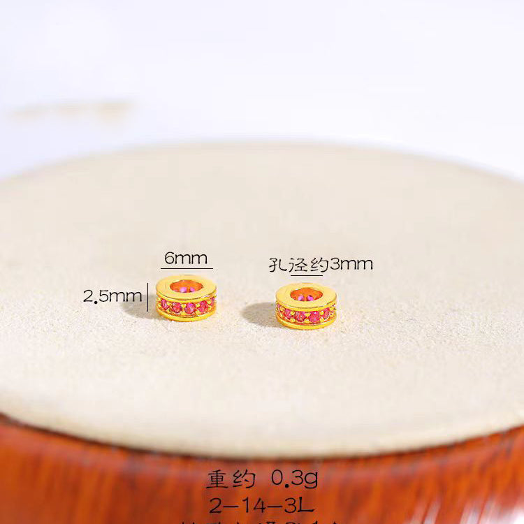[WG1195] Zircon rainbow spacers for Jewelry diy charms