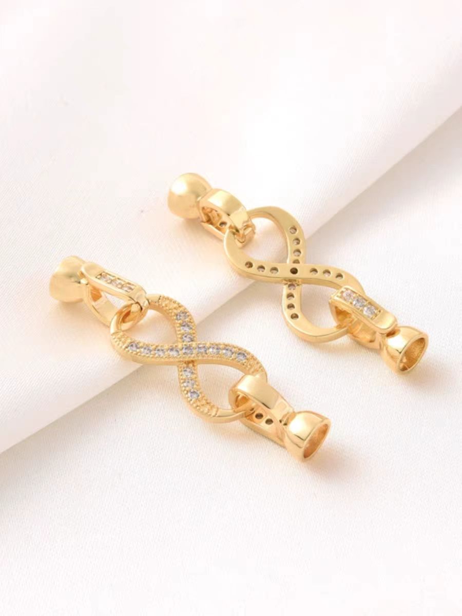 [WG0120] Infinity Clasps with silver and gold color