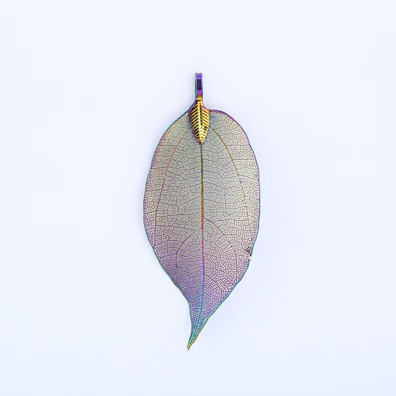 [WG1112] 10pcs Natural leaf with Multi copper plated