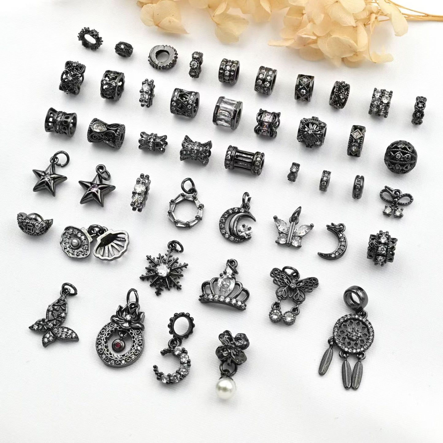 WG1134 5pcs Black Spacers for jewelry diy