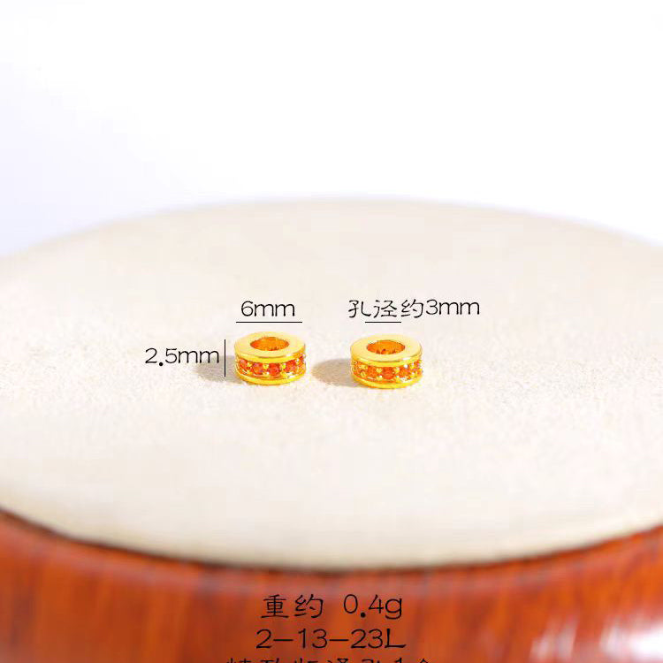 [WG1195] Zircon rainbow spacers for Jewelry diy charms