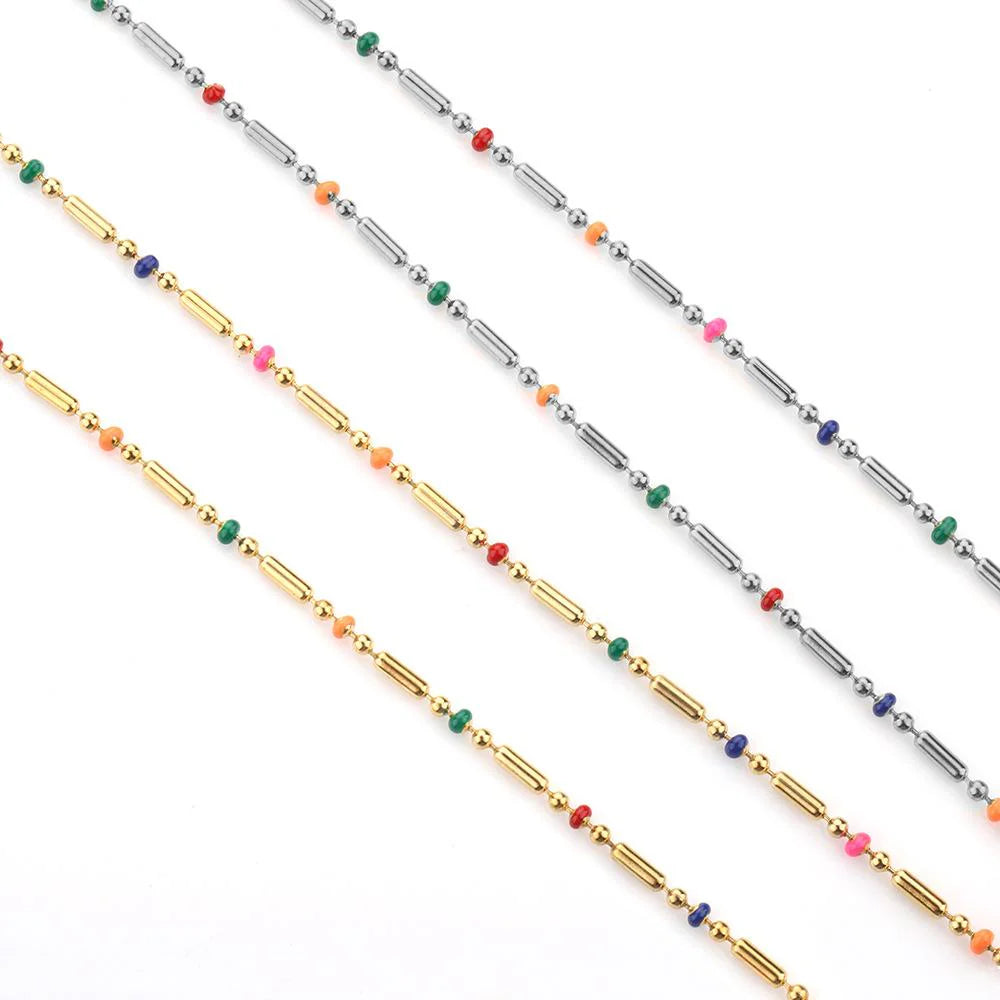 WG1053  3:1 Enamel Chain-Vacuum Plating Waterproof Stainless steel diy chain