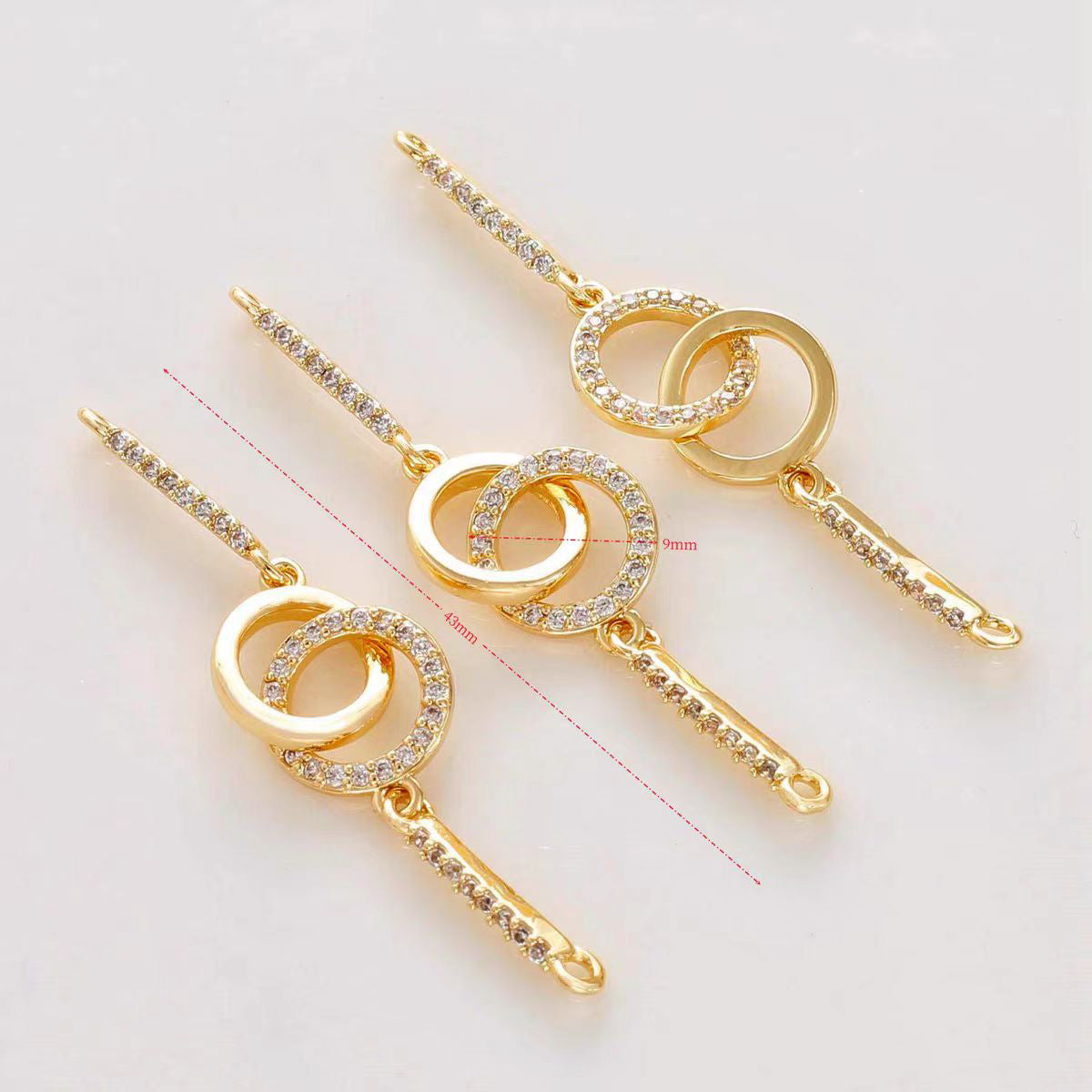 [WG1138] extensional chain charm spacer with zircon in different style for jewelry diy