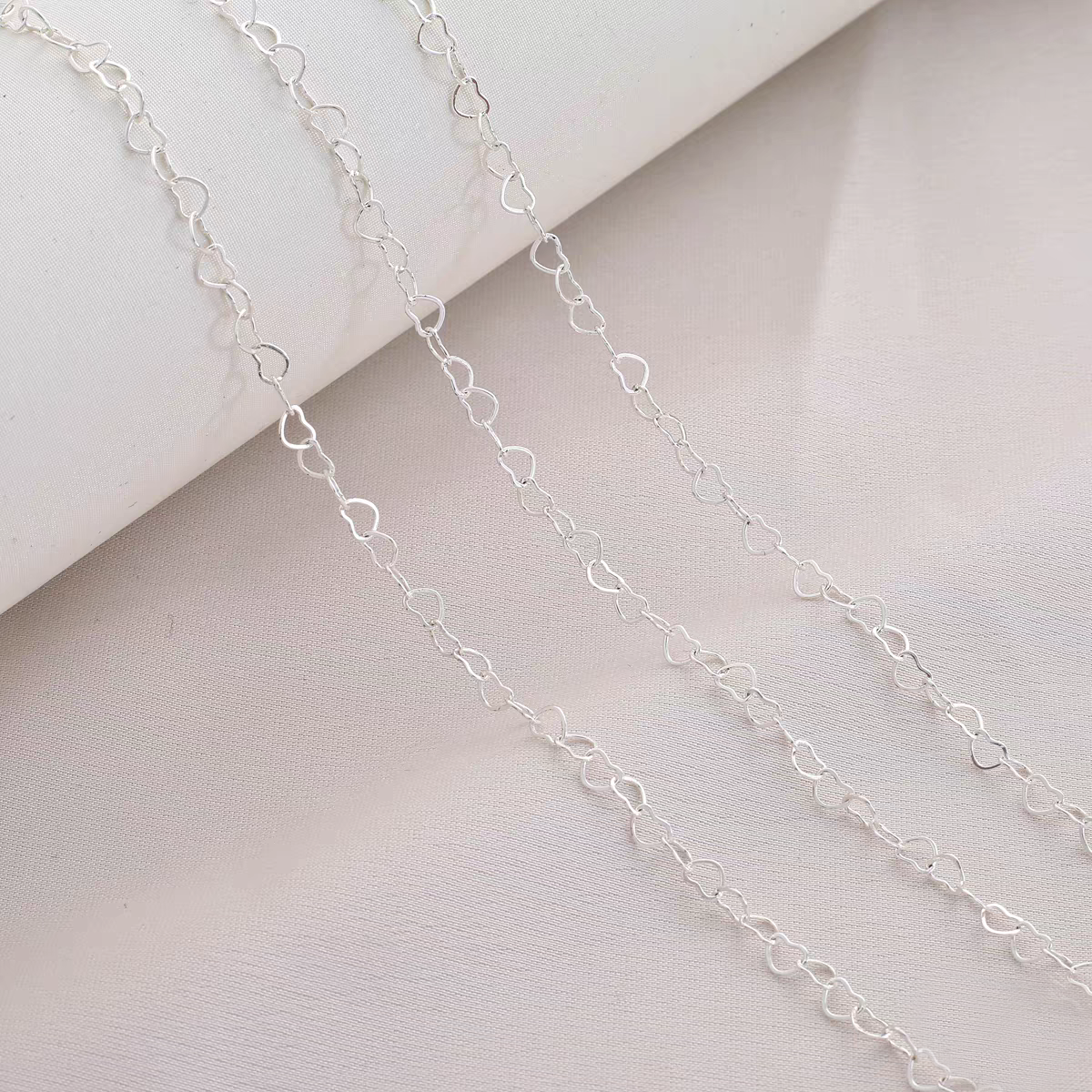 [WG1008] 1M  Heart chain-Vacuum Plating Waterproof Stainless steel DIY chain