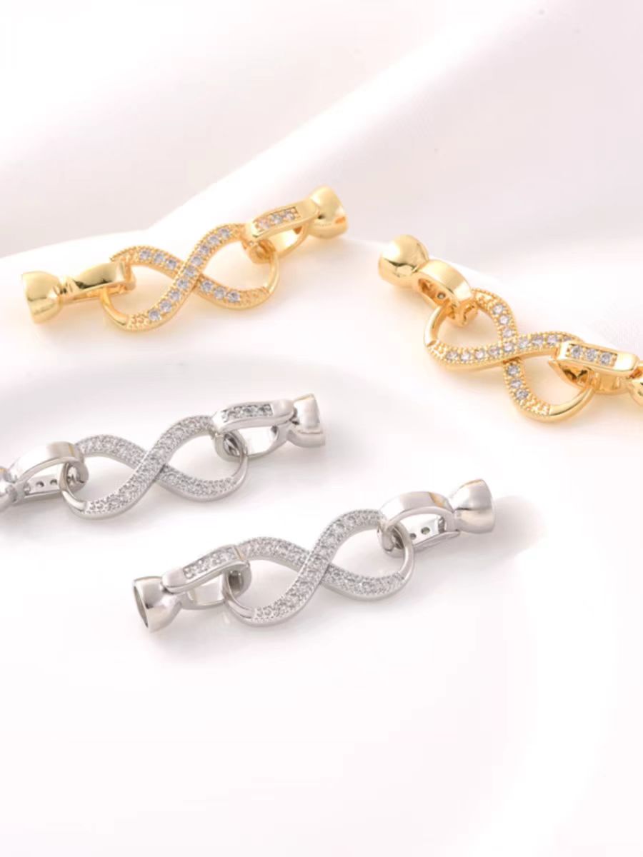 [WG0120] Infinity Clasps with silver and gold color