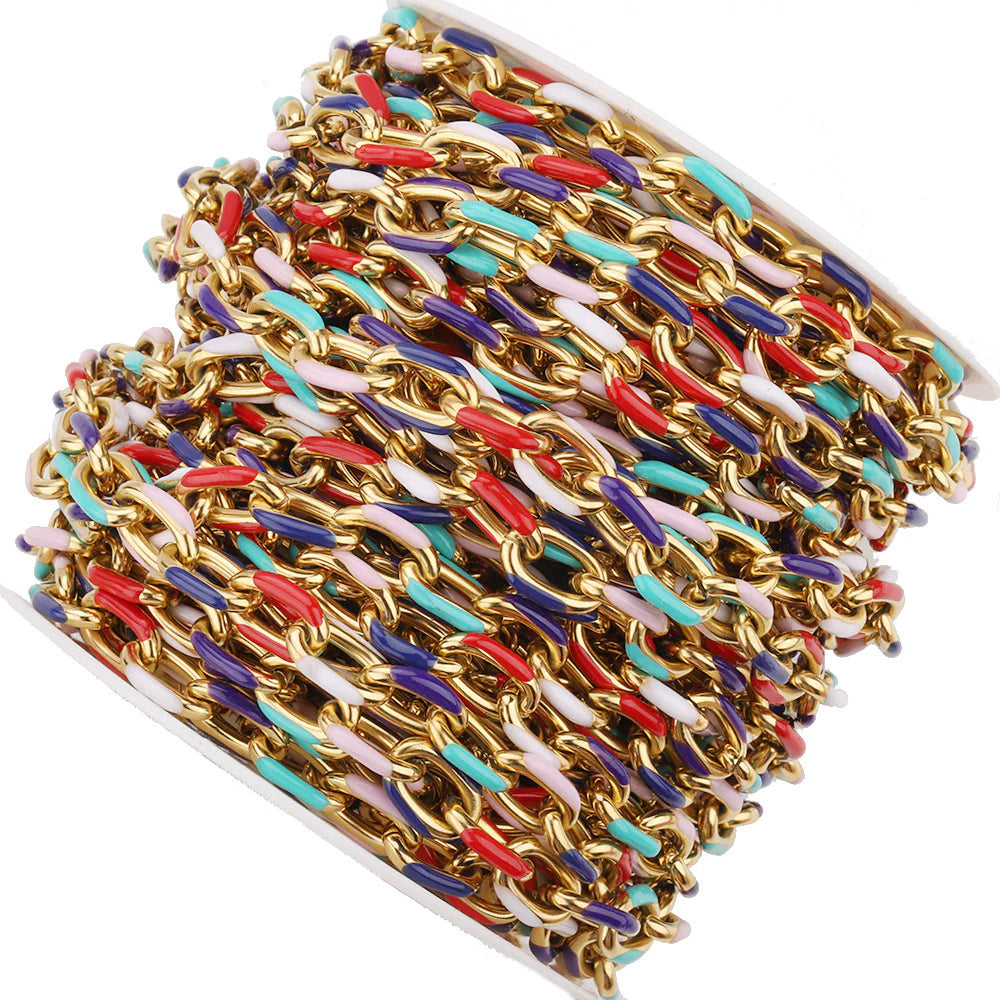WG1059  Enamel Thick Chain-Stainless Steel Waterproof diy chain