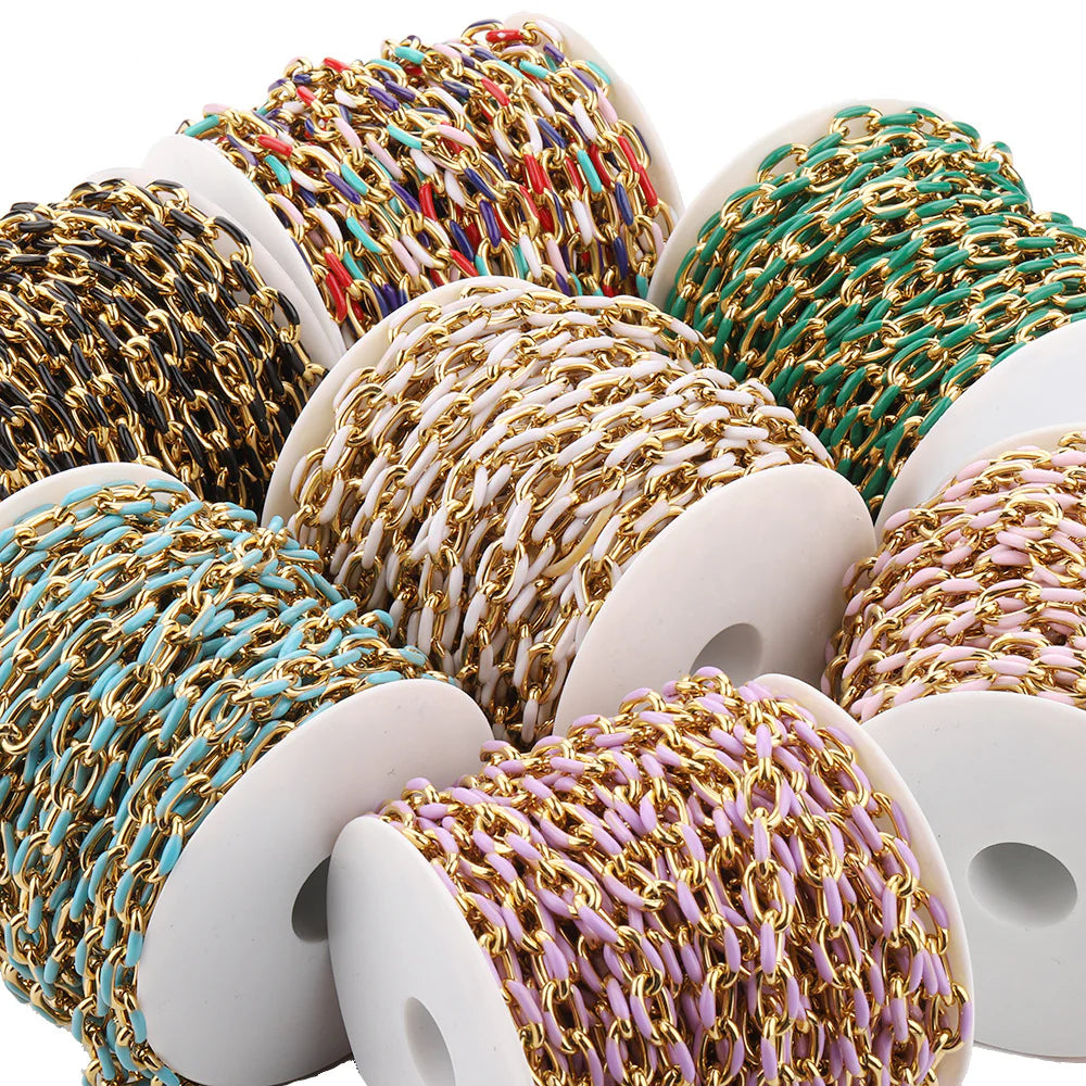 WG1059  Enamel Thick Chain-Stainless Steel Waterproof diy chain