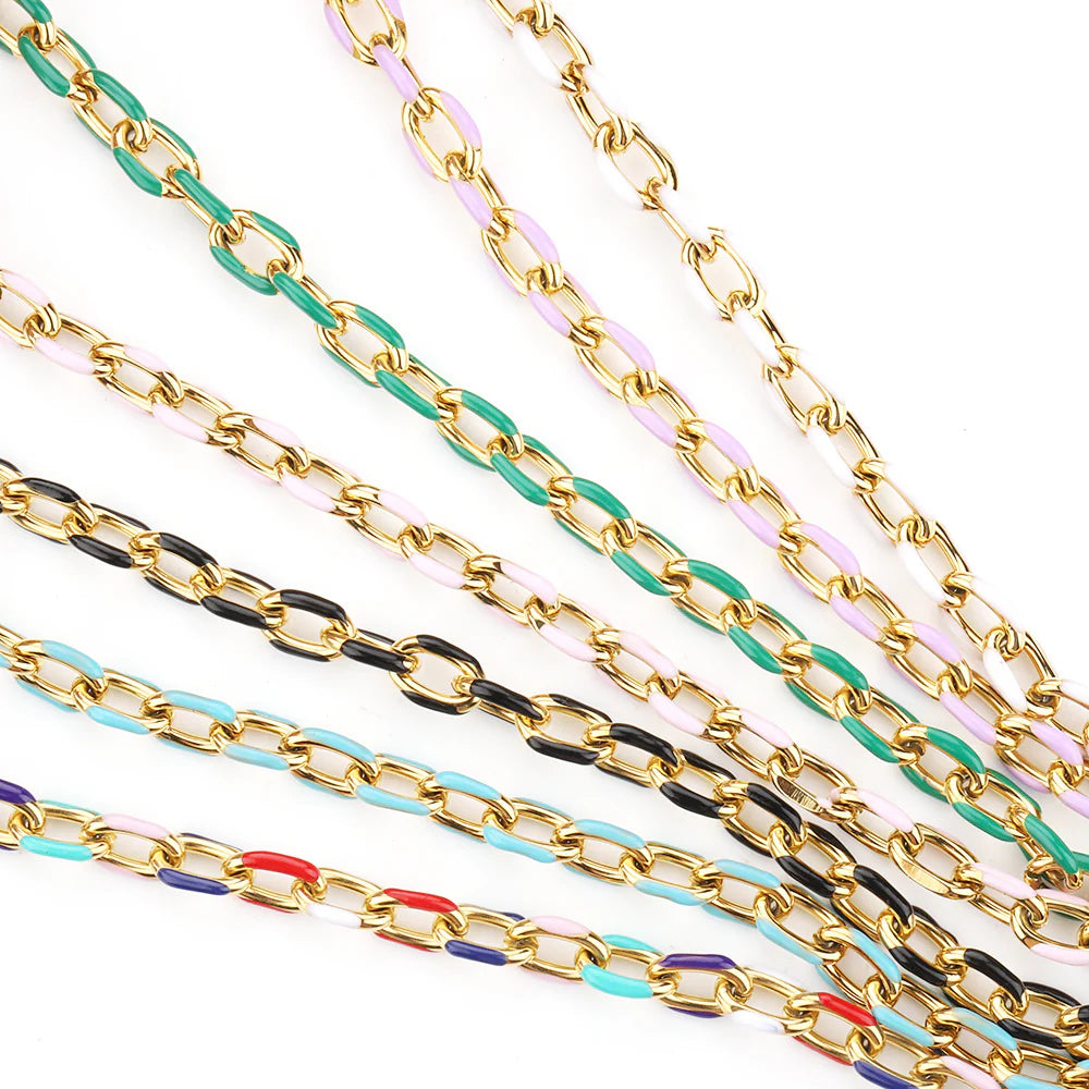 WG1059  Enamel Thick Chain-Stainless Steel Waterproof diy chain