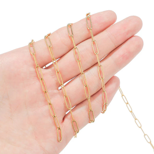 WG1041  Emboss PaperClip Chain