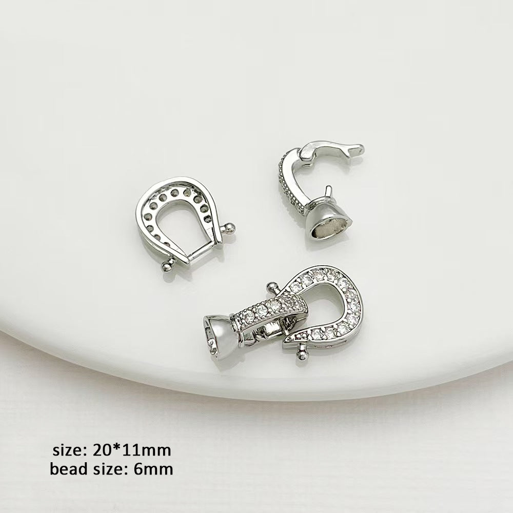 [WG1122] Horseshoe Clasp with silver or gold colro for jewelry diy
